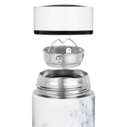 Butelka Termiczna LED NOVEEN TB2319 Marble 450 ml, biała