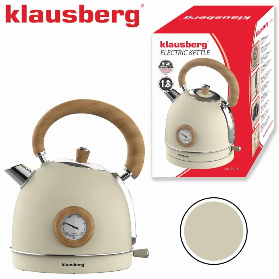Czajnik elektryczny Klausberg, 1,8 l, 1850-2200 W, z termometrem