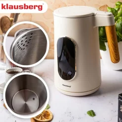 Czajnik elektryczny stalowy Klausberg, 1,7 l, 1850-2200 W, z regulacją temperatury