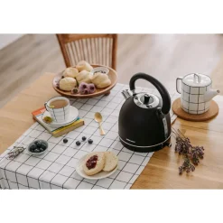 Czajnik elektryczny stalowy Mellerware Spring, 1,8 l, 2200 W, czarny