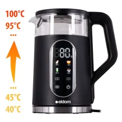 Czajnik elektryczny szklany Eldom C560, 1,7 l, 2200 W, z regulacją temperatury