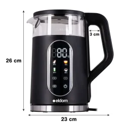 Czajnik elektryczny szklany Eldom C560, 1,7 l, 2200 W, z regulacją temperatury