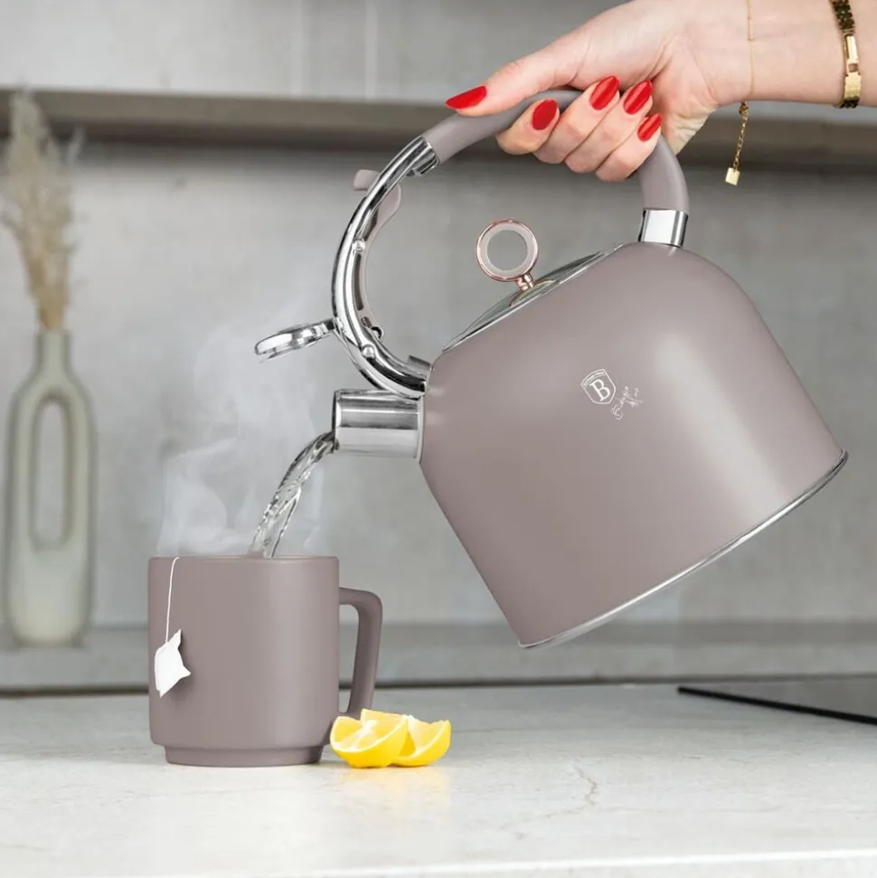 Czajnik ze szklaną pokrywą BerlingerHaus BH/8914, 3 l, taupe