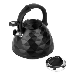 Czajnik z gwizdkiem Tadar Crystal, 3 l, stal nierdzewna, czarny mat