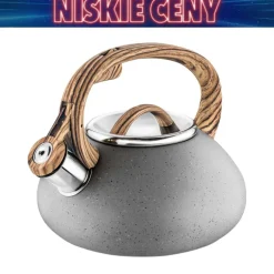 Czajnik z gwizdkiem Tadar Vita, 2 l, stal nierdzewna, szary