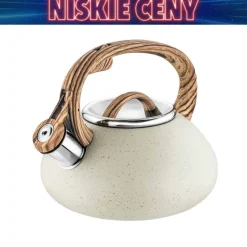 Czajnik z gwizdkiem Tadar Vita, 2 l, stal nierdzewna, kremowy