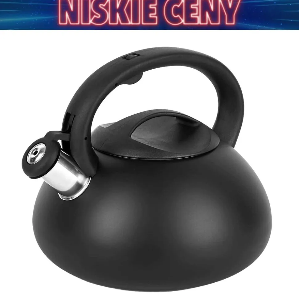 Czajnik z gwizdkiem Tadar Vita, 3 l, stal nierdzewna, czarny