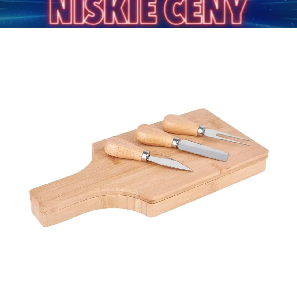 Deska do serwowania Konighoffer, z 3 narzędziami, bambusowa