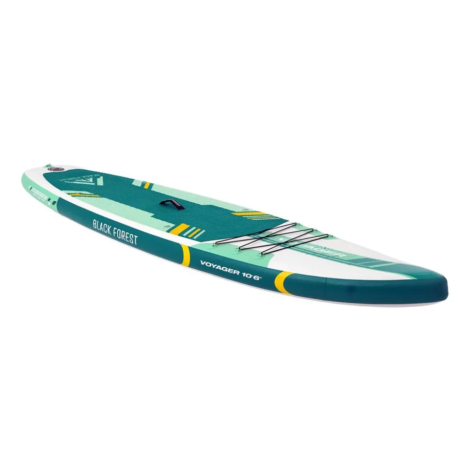 Deska SUP-2016 Black Forest, 320 x 81 x 15 cm z akcesoriami, biało-zielona