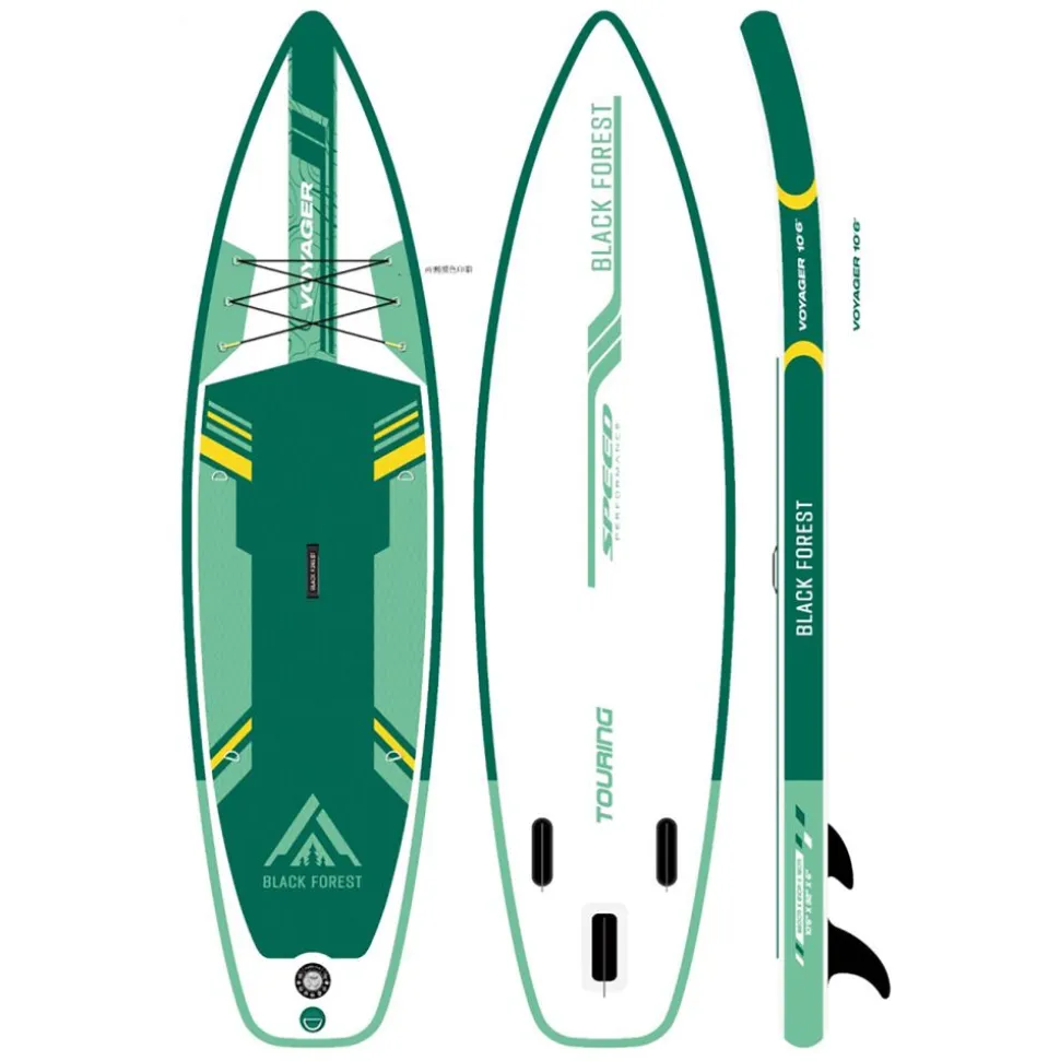 Deska SUP-2016 Black Forest, 320 x 81 x 15 cm z akcesoriami, biało-zielona