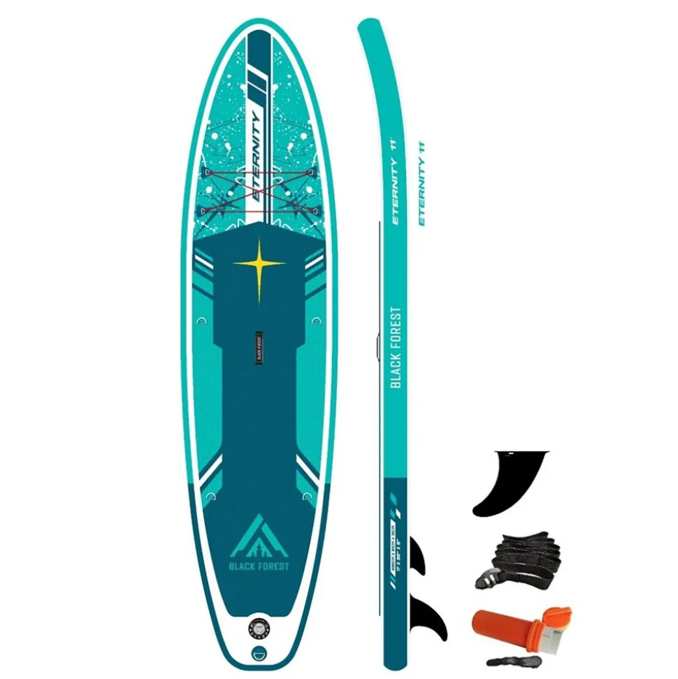 Deska SUP-2015 Black Forest, 335 x 81 x 15 cm, z akcesoriami, biało-zielona