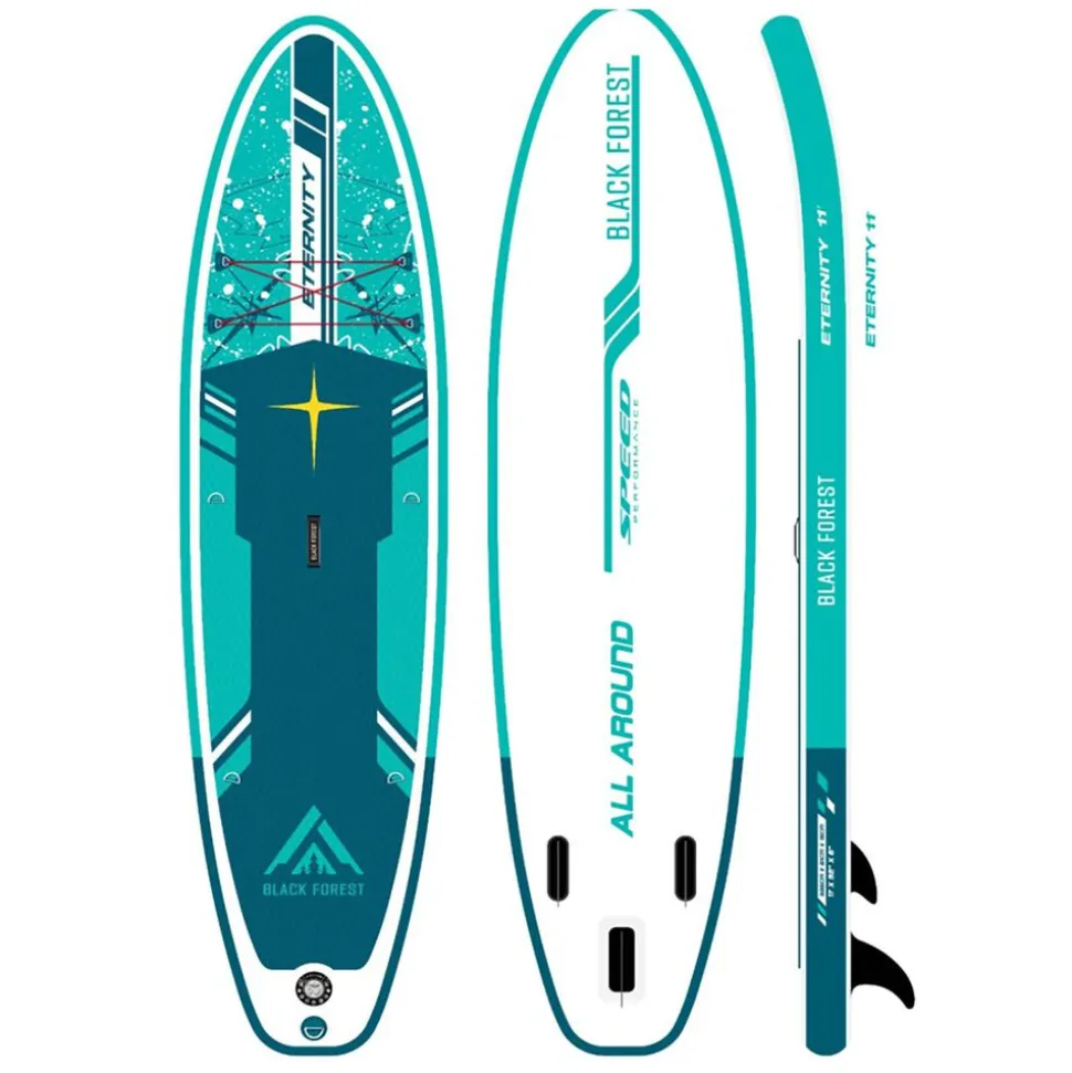 Deska SUP-2015 Black Forest, 335 x 81 x 15 cm, z akcesoriami, biało-zielona