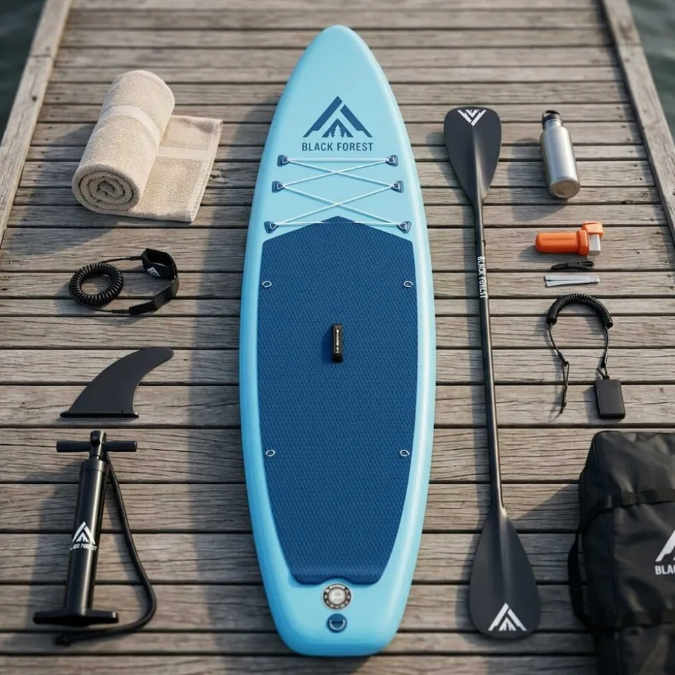 Deska SUP Black Forest, 320 x 78 x 15 cm, z akcesoriami, jasnoniebieska