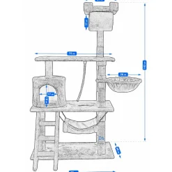 Drapak dla kota Jumi, 140 cm, szary