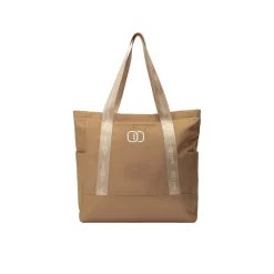 Duża torba materiałowa shopper, beżowa