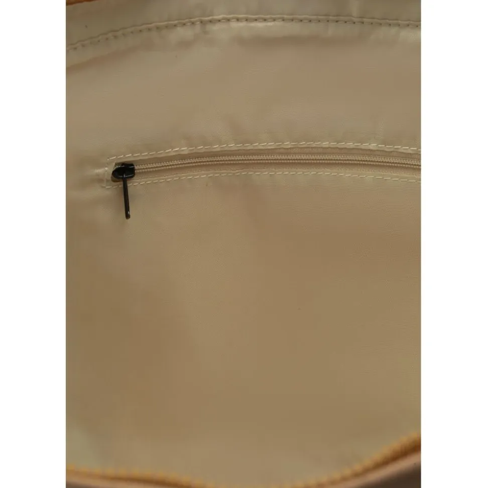 Duża torba materiałowa shopper, beżowa