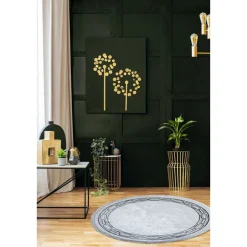 Dywan Multi-Decor Eclipse, koło, 120 cm, ornament, kość słoniowa