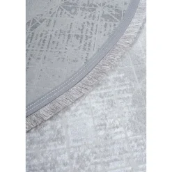 Dywan Multi-Decor Eclipse, koło, 120 cm, obramowanie, szary