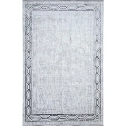 Dywan Multi-Decor Eclipse, 80 x 150 cm, ornament, szary z frędzlami