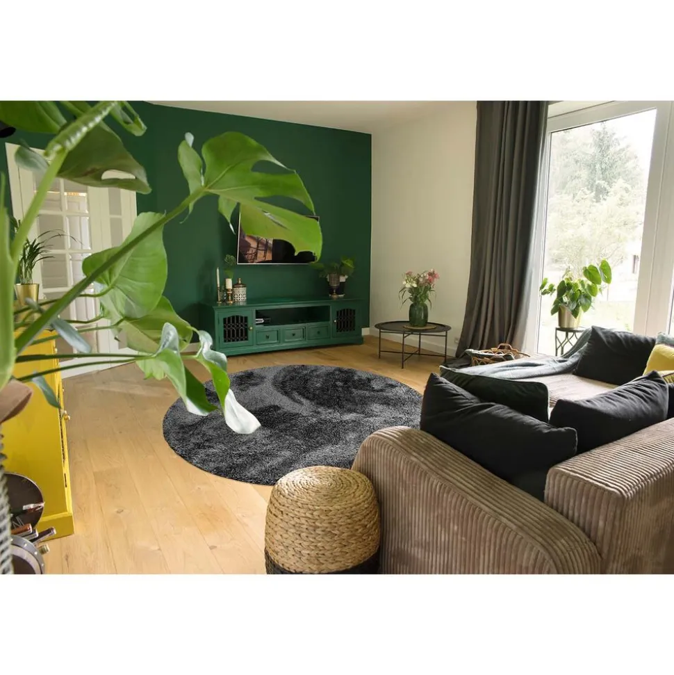 Dywan Multi-decor Galaxy, koło, 120 cm, antracytowy