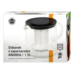 Dzbanek do herbaty z zaparzaczem Konighoffer Andrea, 1,5 l, czarny