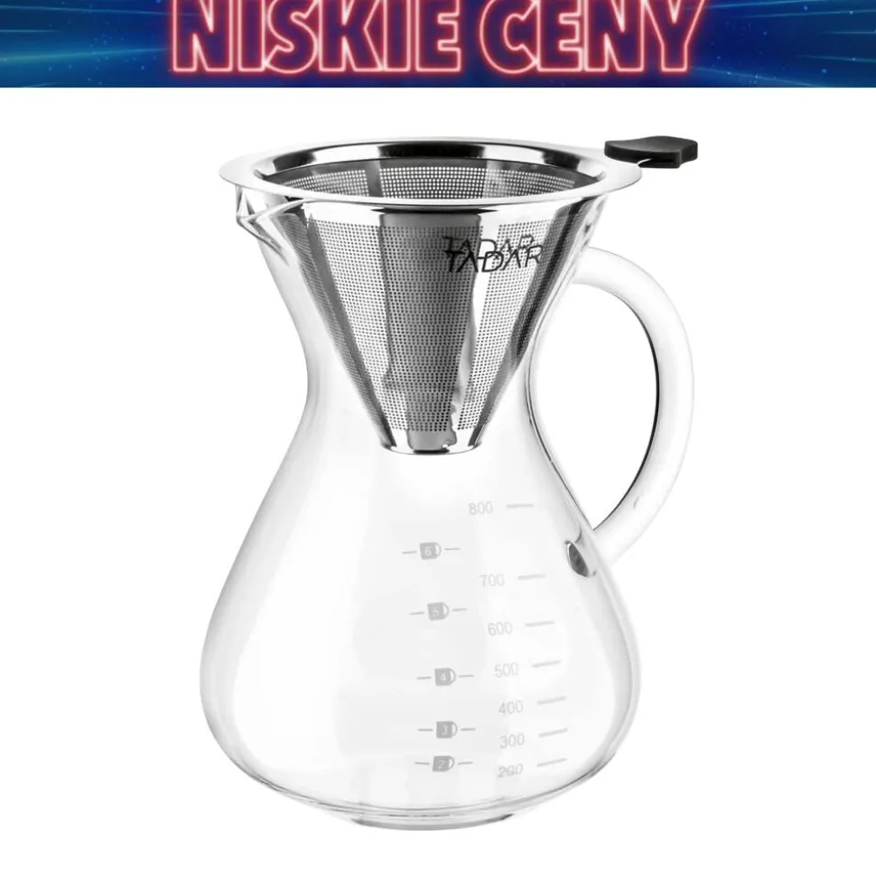 Dzbanek do kawy z zaparzaczem Tadar, 800 ml, szklany
