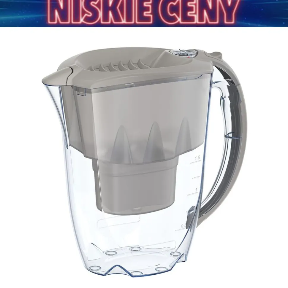 Dzbanek filtrujący AMETHYST do wody, 2,8l, szary, 3 wkłady B25 Maxfor