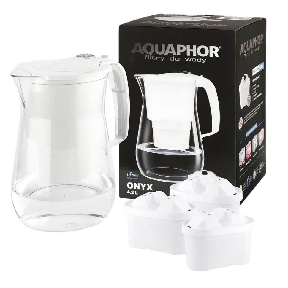 Dzbanek filtrujący ONYX do wody, 4,2l, biały, 3 wkłady B25 Maxfor