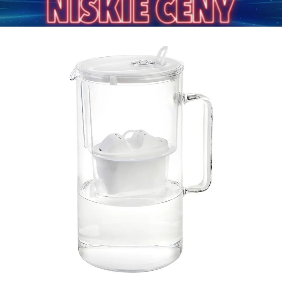 Dzbanek filtrujący szklany Aquaphor Glass, 2,5 l, z wkładem Maxfor+ Mg, biały