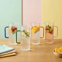 Dzbanek ryflowany Vialli Design Livio, 1,5 l, z żółtym uchem