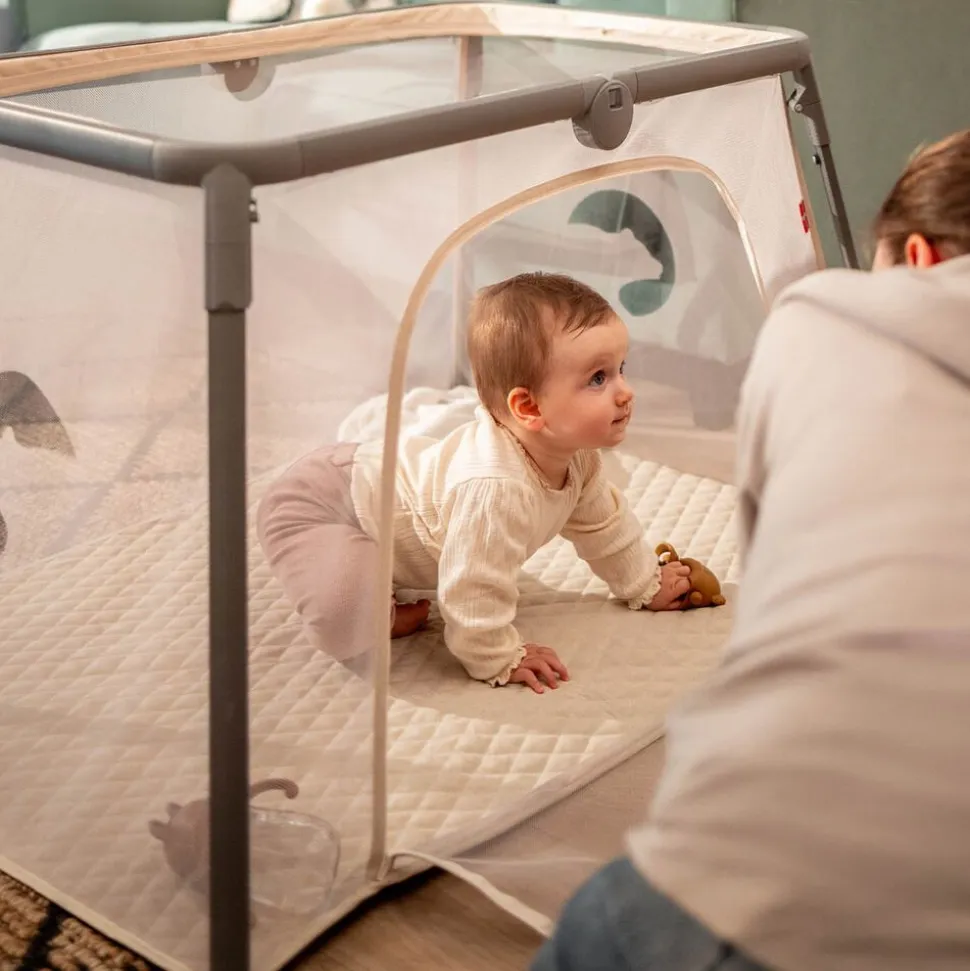 Łóżeczko turystyczne 2 w 1 Kidnort Bleke, szare