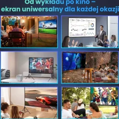 Ekran projekcyjny przenośny Extralink, 72”, 160 x 90 cm, ze stojakiem