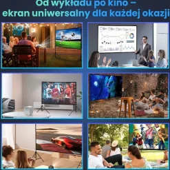Ekran projekcyjny przenośny Extralink, 100”, 220 x 125 cm, ze stojakiem