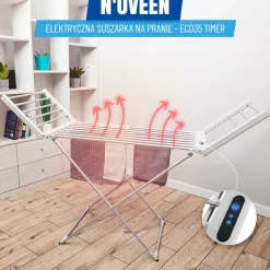 Elektryczna suszarka na pranie Noveen ECD35, Timer, wyświetlacz LED, 148 cm