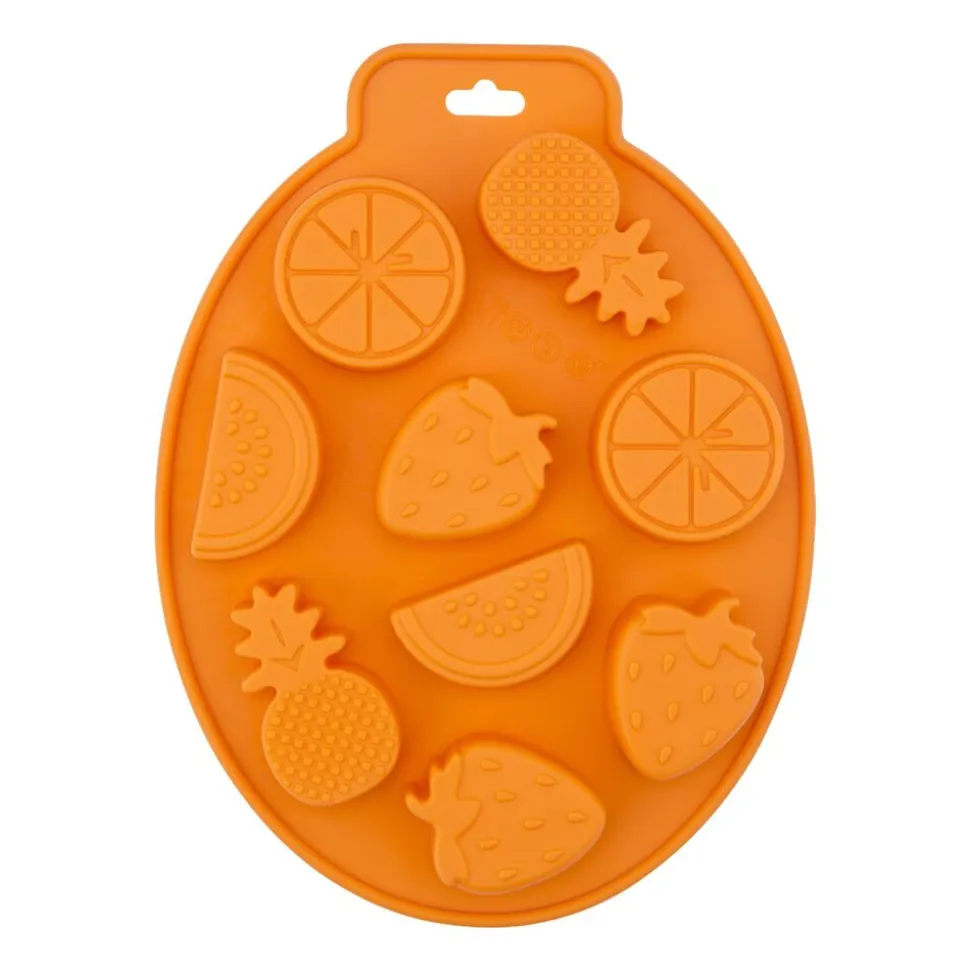 Foremki do lodu Altom Design, 2 szt., silikonowe, pomarańcza i ananas