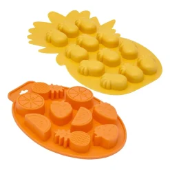 Foremki do lodu Altom Design, 2 szt., silikonowe, pomarańcza i ananas