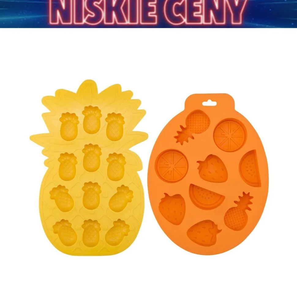 Foremki do lodu Altom Design, 2 szt., silikonowe, pomarańcza i ananas