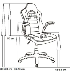 Fotel gamingowy COBRA JUNIOR, CRF – 2301, czerwono - niebieski