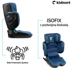 Fotelik samochodowy Kidnort Mane, 100-150 cm, szary