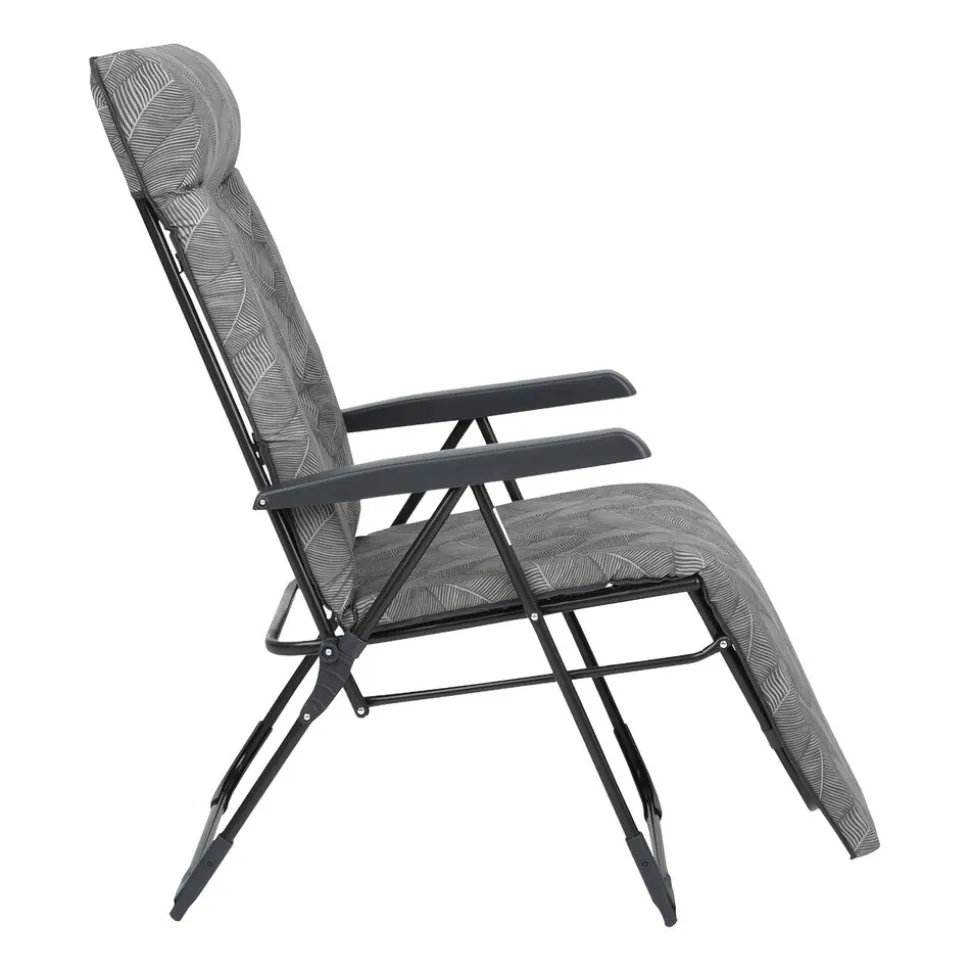 Fotel ogrodowy z podnóżkiem Gardenic Toskania Plus G060-06IB, szary