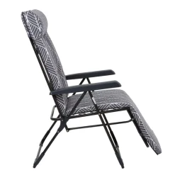 Fotel ogrodowy z podnóżkiem Gardenic Toskania Plus H046-06IB, rozkładany, szary