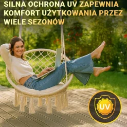 Fotel wiszący ażurowy Black Forest, ecru