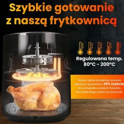 Frytkownica beztłuszczowa Extralink Smart Life SJ-400, 4 l, 1300 W, czarna