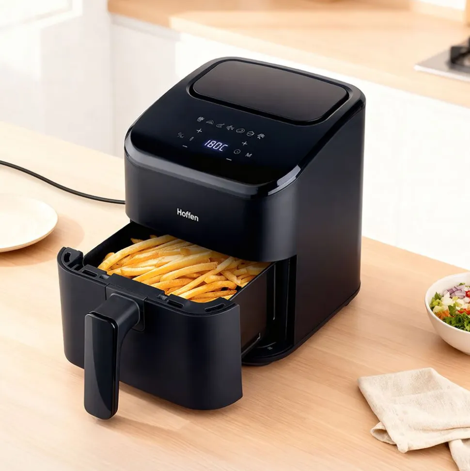 Frytkownica beztłuszczowa Hoffen, 1000 W, 3 l, czarna