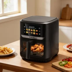 Frytkownica beztłuszczowa MPM, 1900 W, 6,5 l, czarna