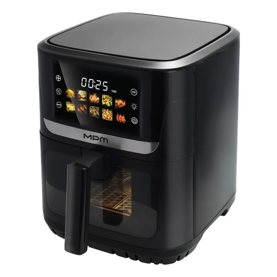 Frytkownica beztłuszczowa MPM, 1900 W, 6,5 l, czarna