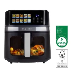 Frytkownica beztłuszczowa z okienkiem Melink, 1700 W, 8,6 l, czarna