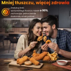 Frytkownica beztłuszczowa z okienkiem Extralink, 1800 W, 6,5 l, czarna