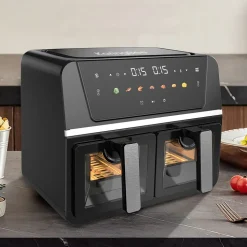Frytkownica dwukomorowa z okienkiem KaringBee AF801E2TK, 1700 W, 2 x 4,5 l, czarna