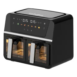 Frytkownica dwukomorowa z okienkiem KaringBee AF801E2TK, 1700 W, 2 x 4,5 l, czarna